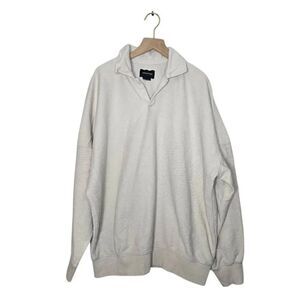Standard Cloth Terry Long Sleeve Sweatshirt Size Medium Collar Cream